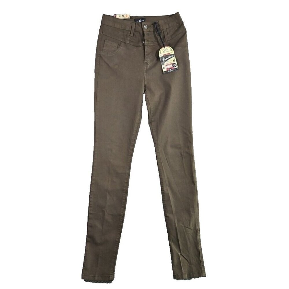 Cello Jeans Size 9 Green Women's Classic Straight Leg Stretch New with‎ Tags